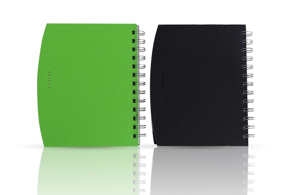 recycled notebook with pen