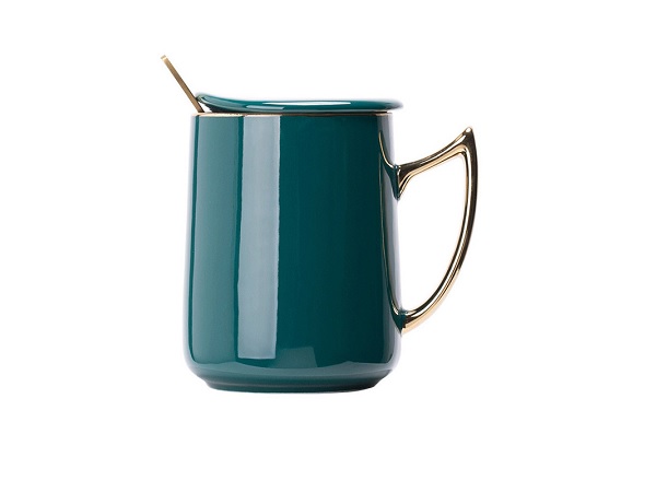 BRITISH High Tea Coffee Ceramic Mug With Spoon & Cover