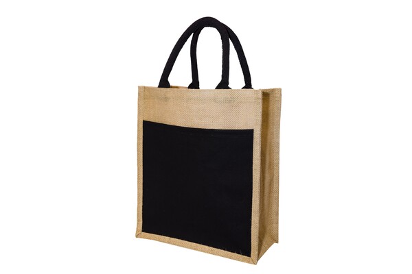 SAHARA Laminated Jute Canvas Bag With Pocket (Small)