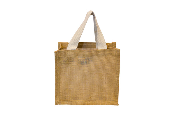 ASTHEYA Transparent Window Laminated Jute Canvas Bag