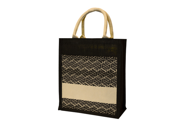 CAYLIF Colorful Printed Laminated Jute Canvas Bag