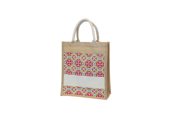 GLACIER Colorful Printed Laminated Jute Canvas Bag