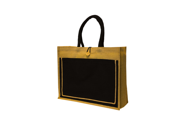 HARPER Laminated Jute Canvas Bag With Pocket