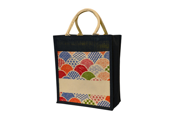 HAYZER Colorful Printed Laminated Jute Canvas Bag